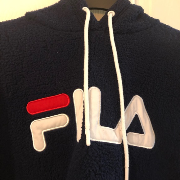 FILA Navy Sherpa Hoodie - Picture 5 of 6